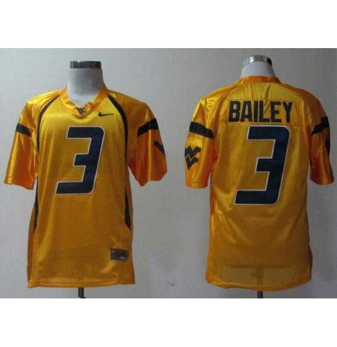 NEW West Virginia Mountaineers Stedman Bailey 3 Golden College Football Jerseys
