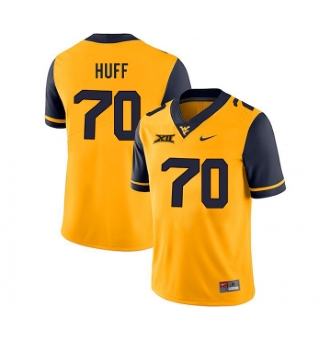 West Virginia Mountaineers 70 Sam Huff Gold College Football Jersey