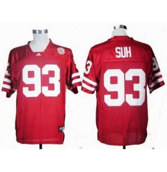 NCAA Nebraska Cornhuskers Ndamukong Suh 93 Red College Football Jersey