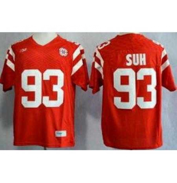 Nebraska Cornhuskers 93 Ndamukong Suh Red NCAA Jerseys