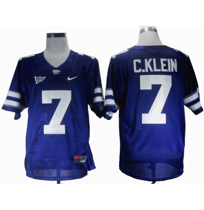 NEW Kansas State Wildcats Collin Klein 7 Purple Big 12 Patch College Football Jerseys