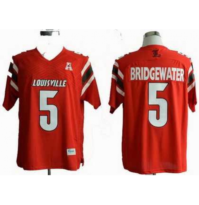 NCAA Louisville Cardinals 5# Teddy Bridgewater  red NCAA Jerseys