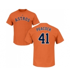 MLB Nike Houston Astros #41 Brad Peacock Orange Name & Number T-Shirt