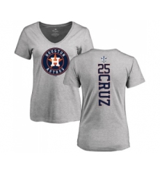 MLB Women's Nike Houston Astros #25 Jose Cruz Jr. Ash Backer T-Shirt