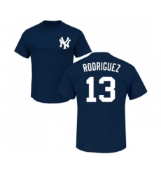 MLB Nike New York Yankees #13 Alex Rodriguez Navy Blue Name & Number T-Shirt