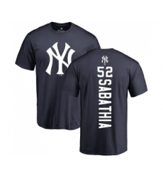 MLB Nike New York Yankees #52 C.C. Sabathia Navy Blue Backer T-Shirt
