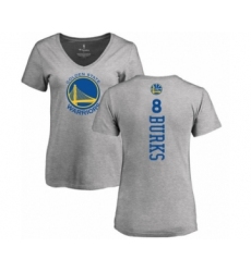 Basketball Women's Golden State Warriors #8 Alec Burks Ash Backer T-Shirt