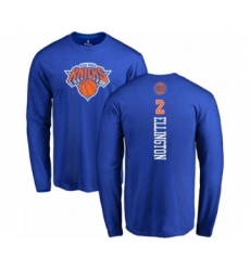 Basketball New York Knicks #2 Wayne Ellington Royal Blue Backer Long Sleeve T-Shirt