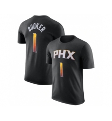 Men's Phoenix Suns #1 Devin Booker Black 2022-23 Statement Edition Name & Number T-Shirt