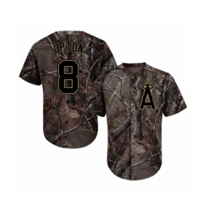 Men's Los Angeles Angels of Anaheim #8 Justin Upton Authentic Camo Realtree Collection Flex Base Baseball Jersey