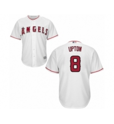 Men's Los Angeles Angels of Anaheim #8 Justin Upton Replica White Home Cool Base Baseball Jersey