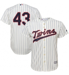 Youth Majestic Minnesota Twins #43 Addison Reed Authentic Cream Alternate Cool Base MLB Jersey
