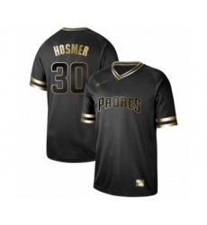 Men's San Diego Padres #30 Eric Hosmer Authentic Black Gold Fashion Baseball Jersey