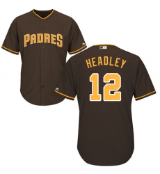 Youth Majestic San Diego Padres #12 Chase Headley Replica Brown Alternate Cool Base MLB Jersey