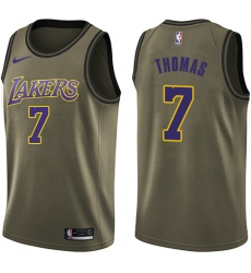 Men's Nike Los Angeles Lakers #7 Isaiah Thomas Swingman Green Salute to Service NBA Jersey