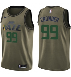 Men's Nike Utah Jazz #99 Jae Crowder Swingman Green Salute to Service NBA Jersey