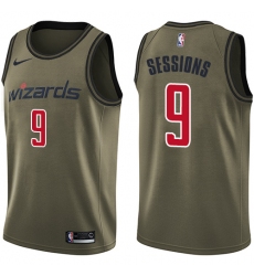 Men's Nike Washington Wizards #9 Ramon Sessions Swingman Green Salute to Service NBA Jersey