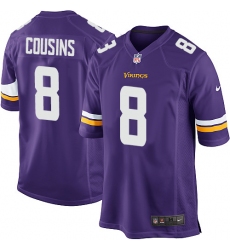 Men's Nike Minnesota Vikings #8 Kirk Cousins Game Purple Team Color NFL Jersey