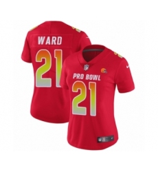 Women's Nike Cleveland Browns #21 Denzel Ward Limited Red AFC 2019 Pro Bowl NFL Jersey