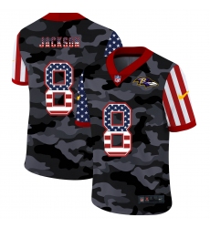 Men's Baltimore Ravens #8 Lamar Jackson Camo Flag Nike Limited Jersey Men's Baltimore Ravens #8 Lamar Jackson Camo Flag Nike Limited Jersey