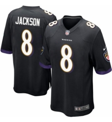 Men's Nike Baltimore Ravens #8 Lamar Jackson Game Black Alternate NFL Jersey Men's Nike Baltimore Ravens #8 Lamar Jackson Game Black Alternate NFL Jersey