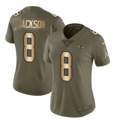 Women's Nike Baltimore Ravens #8 Lamar Jackson Limited Olive/Gold Salute to Service NFL Jersey Women's Nike Baltimore Ravens #8 Lamar Jackson Limited Olive/Gold Salute to Service NFL Jersey