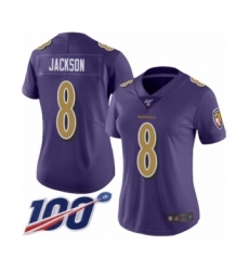 Women's Nike Baltimore Ravens #8 Lamar Jackson Limited Purple Rush Vapor Untouchable 100th Season NFL Jersey Women's Nike Baltimore Ravens #8 Lamar Jackson Limited Purple Rush Vapor Untouchable 100th Season NFL Jersey