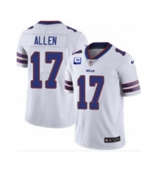 Men's Buffalo Bills #17 Josh Allen With C Patch White Vapor Untouchable Limited Stitched Jersey