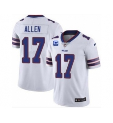 Men's Buffalo Bills 2022 #17 Josh Allen White With 4-star C Patch Vapor Untouchable Limited Stitched Jersey