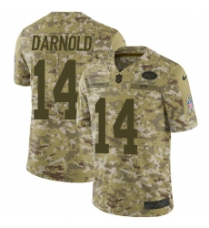 Men's Nike New York Jets #14 Sam Darnold Limited Camo 2018 Salute to Service NFL Jersey