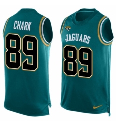 Men's Nike Jacksonville Jaguars #89 DJ Chark Limited Teal Green Player Name & Number Tank Top NFL Jersey