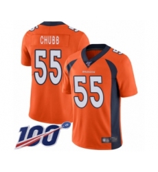 Men's Denver Broncos #55 Bradley Chubb Orange Team Color Vapor Untouchable Limited Player 100th Season Football Jersey