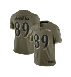 Men's Baltimore Ravens #89 Mark Andrews 2022 Olive Salute To Service Limited Stitched Jersey