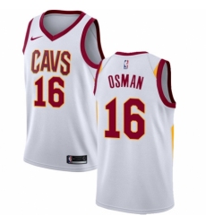 Men's Nike Cleveland Cavaliers #16 Cedi Osman Swingman White NBA Jersey - Association Edition