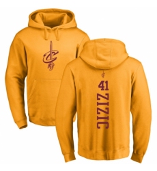 NBA Nike Cleveland Cavaliers #41 Ante Zizic Gold One Color Backer Pullover Hoodie
