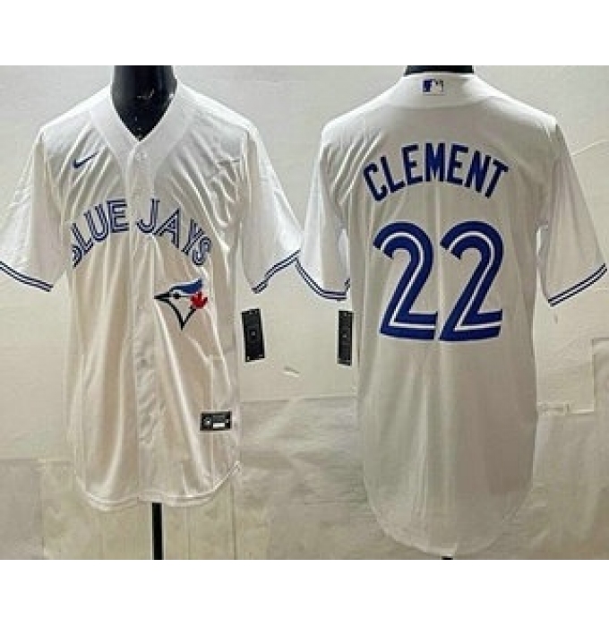 Men's Toronto Blue Jays #22 Ernie Clement White Cool Base Jersey