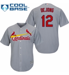 Men's Majestic St. Louis Cardinals #12 Paul DeJong Replica Grey Road Cool Base MLB Jersey