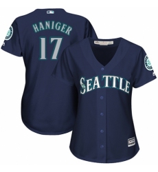 Women's Majestic Seattle Mariners #17 Mitch Haniger Replica Navy Blue Alternate 2 Cool Base MLB Jersey