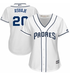 Women's Majestic San Diego Padres #20 Carlos Asuaje Authentic White Home Cool Base MLB Jersey