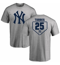 MLB Nike New York Yankees #25 Gleyber Torres Gray Name & Number T-Shirt