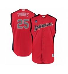 Men's New York Yankees #25 Gleyber Torres Authentic Red American League 2019 Baseball All-Star Jersey