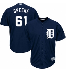 Men's Majestic Detroit Tigers #61 Shane Greene Replica Navy Blue Alternate Cool Base MLB Jersey