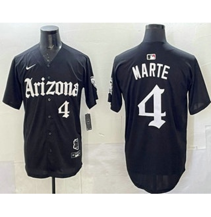Men's Arizona Diamondbacks #4 Ketel Marte Black Vapor Premier Limited Stitched Baseball Jersey