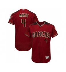 Men's Arizona Diamondbacks #4 Ketel Marte Red Alternate Authentic Collection Flex Base Baseball Jersey
