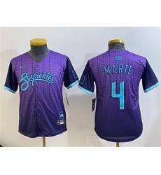 Youth Arizona Diamondbacks #4 Ketel Marte Purple 2025 City Connect Limited Stitched Baseball Jersey