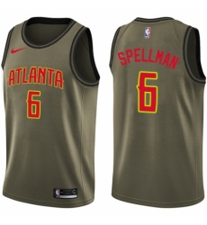 Men's Nike Atlanta Hawks #6 Omari Spellman Swingman Green Salute to Service NBA Jersey
