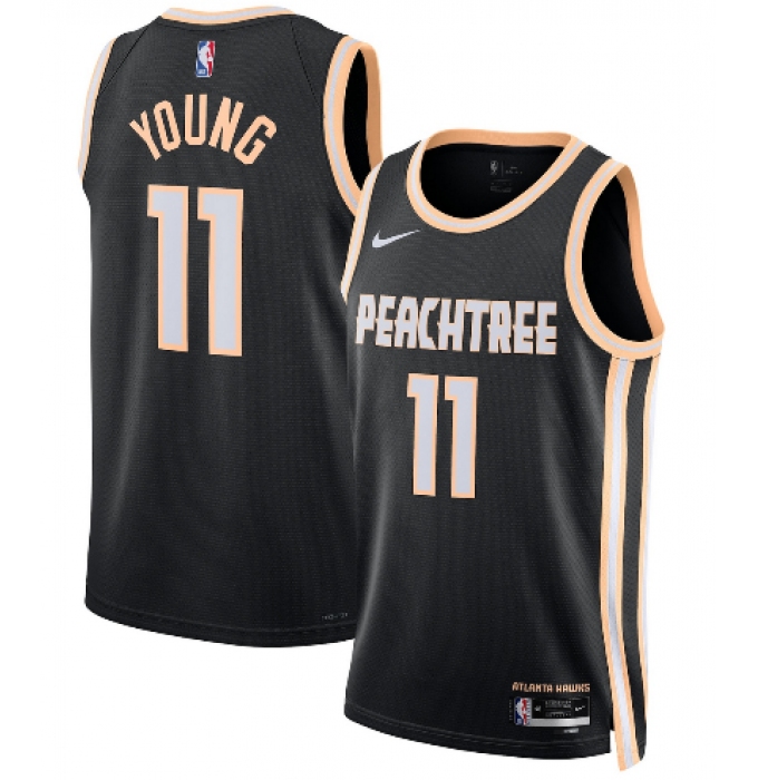 Men's Atlanta Hawks #11 Trae Young Black 2025-26 City Edition Swingman Stitched Jersey