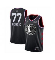 Men's Dallas Mavericks #77 Luka Doncic Swingman Black 2019 All-Star Game Basketball Jersey