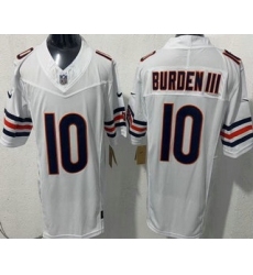 Men's Chicago Bears #10 Luther Burden III Limited White FUSE Vapor Jersey