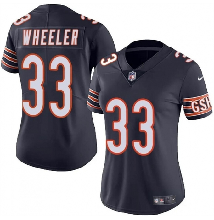 Women's Chicago Bears #33 Ian Wheeler Navy 2024 Vapor Football Stitched Jersey(Run Small)